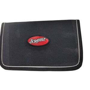 Scrabble Folio Edition Travel Board Game Portable Zipper Case Black 40387-GB New